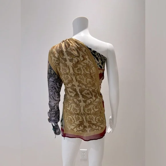 Vintage Roberto Cavalli fall 2004 Runway one-sleeve blouse - Picture 14 of 15